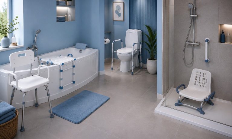Produits d'hygiène et de soin, y compris des gants, lotions et serviettes.
