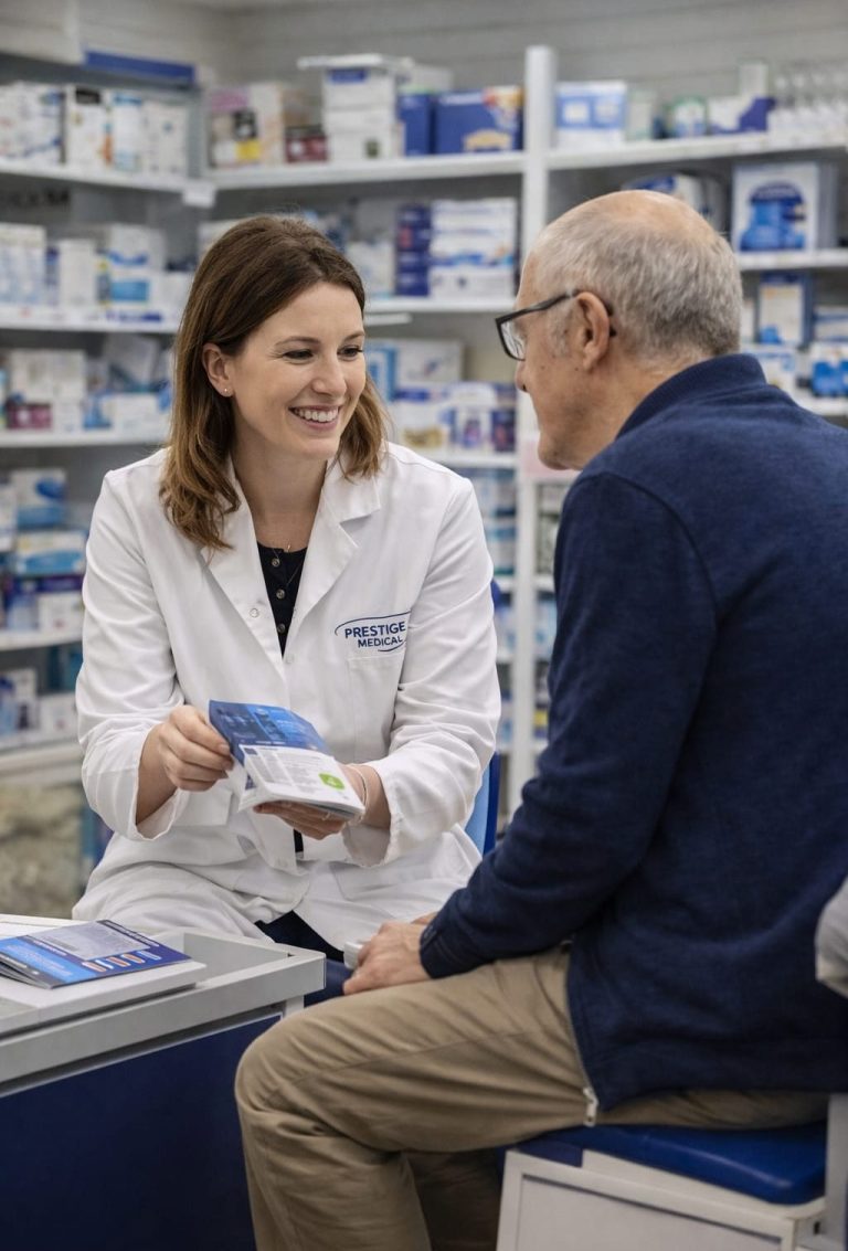Technicienne de vente spécialisée conseillant un homme pour l'achat de matériel